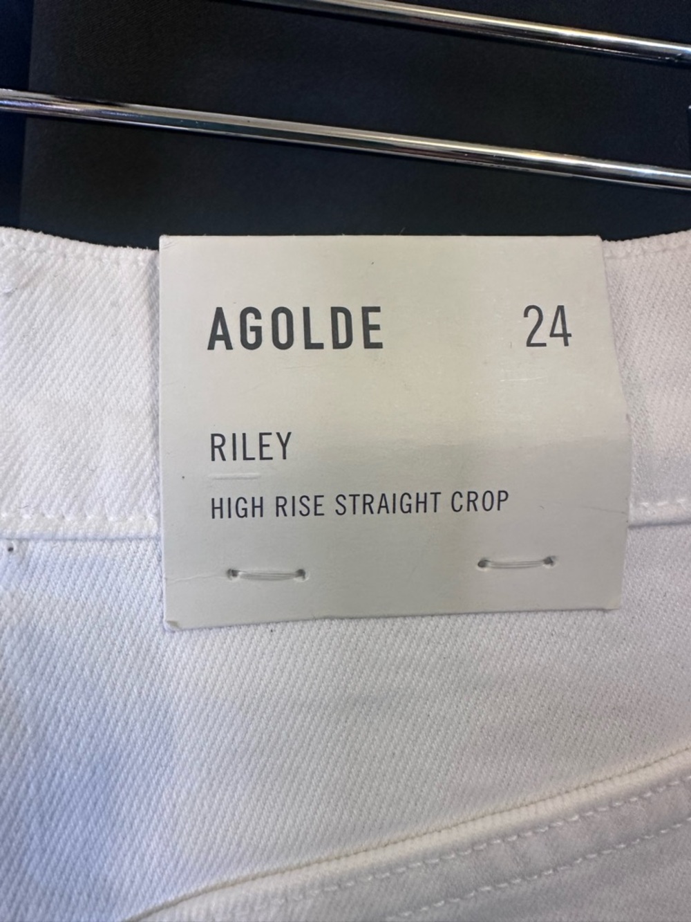 #205- NEW Agolde Riley High Rise White Straight Crop - Comfort Stretch Jeans - Picture 14 of 15